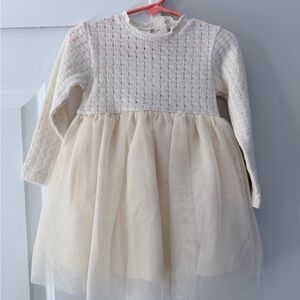 Zara Cream Combination Tulle Dress
